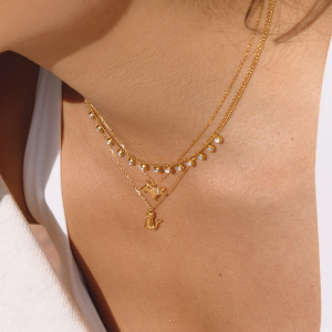 Colliers Pendentifs Pour Femmes, Motif Chaton Et Chiot Mignon, En Acier Inoxydable, Étanches Et Anti-Ternissement, Couleur Or h5 Image5