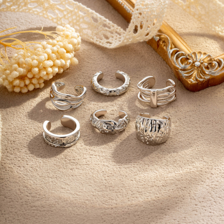 Manchette d'oreilles pour femmes, forme moderne irrégulière, couleur cuivre doré 2