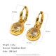 Boucles d'oreilles ovales martelées en zircon - or - diamant blanc 
