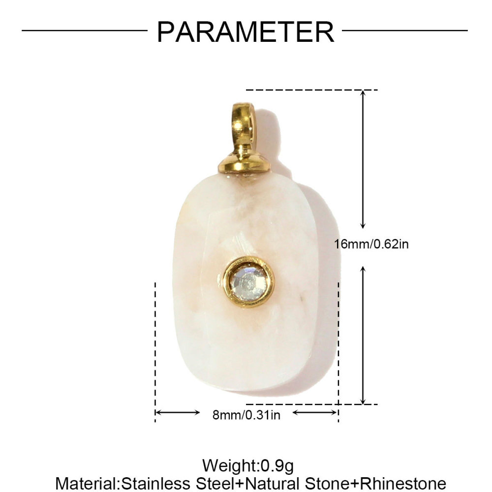 Pendentifs Ronds Vintage Pour Femmes, En Pierres Naturelles Couleur Or h5Image2