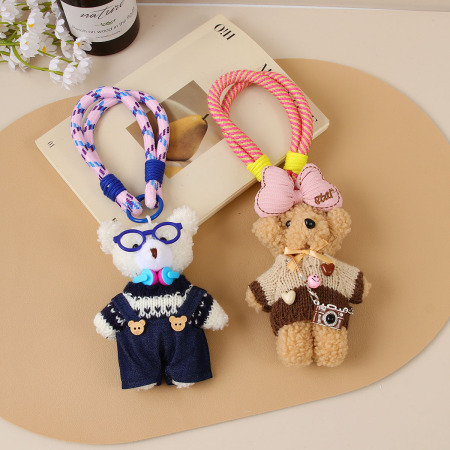 Porte-clés pour sac femme, motif animaux mignons, série simple 2