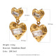 Boucles d'oreilles cœur en zircone - Or 