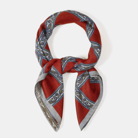 Bandana en polyester à motif écossais et cachemire rétro 2