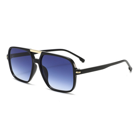 Lunettes de soleil femme à monture large et double pont