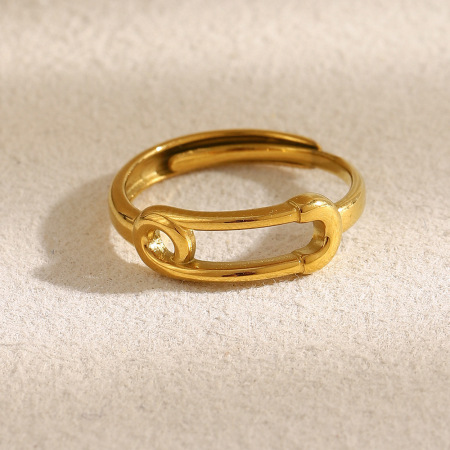 Bague minimaliste en acier inoxydable étanche couleur or, forme épingle