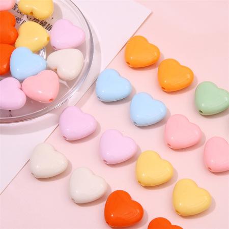 Perles de bijoux en acrylique couleur or Sweet Heart de la série Simple 2