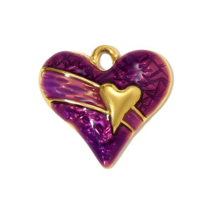 Pendentifs Sophistiqués En Forme De Cœur, À Faire Soi-Même, En Acier Titane Couleur Or, Pour Femmes h5