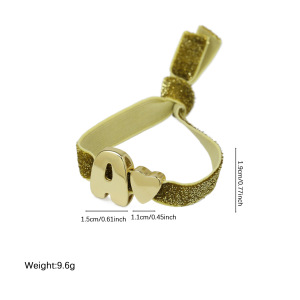 Bracelets Tressés En Cuivre Pour Femmes Avec Lettre Brillante h5 Image5