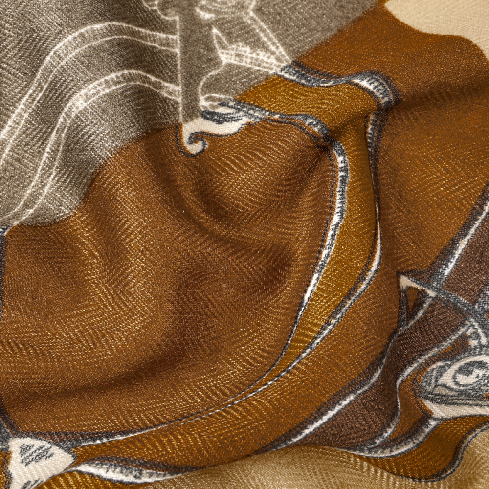Bandana En Polyester À Motif De Lignes Irrégulières Rétro Image3