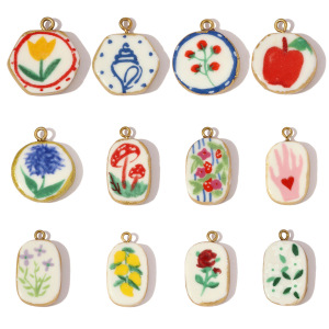 Pendentifs Élégants En Céramique À Motif Floral Pour Femmes h5 Image5