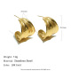 Boucles d'oreilles larges en forme de C - or 