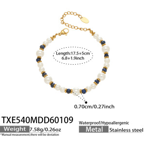 Magnifiques Ensembles De Colliers Pour Femmes En Acier Inoxydable Doré Avec Chaîne À Perles, Imperméables Et Anti-Ternissement h5 Image2
