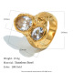 Bague double ornée de zircons de différentes tailles - or/numéro 6