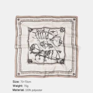 Bandana En Tissu Imitation Soie À Motif Cheval Rétro h5