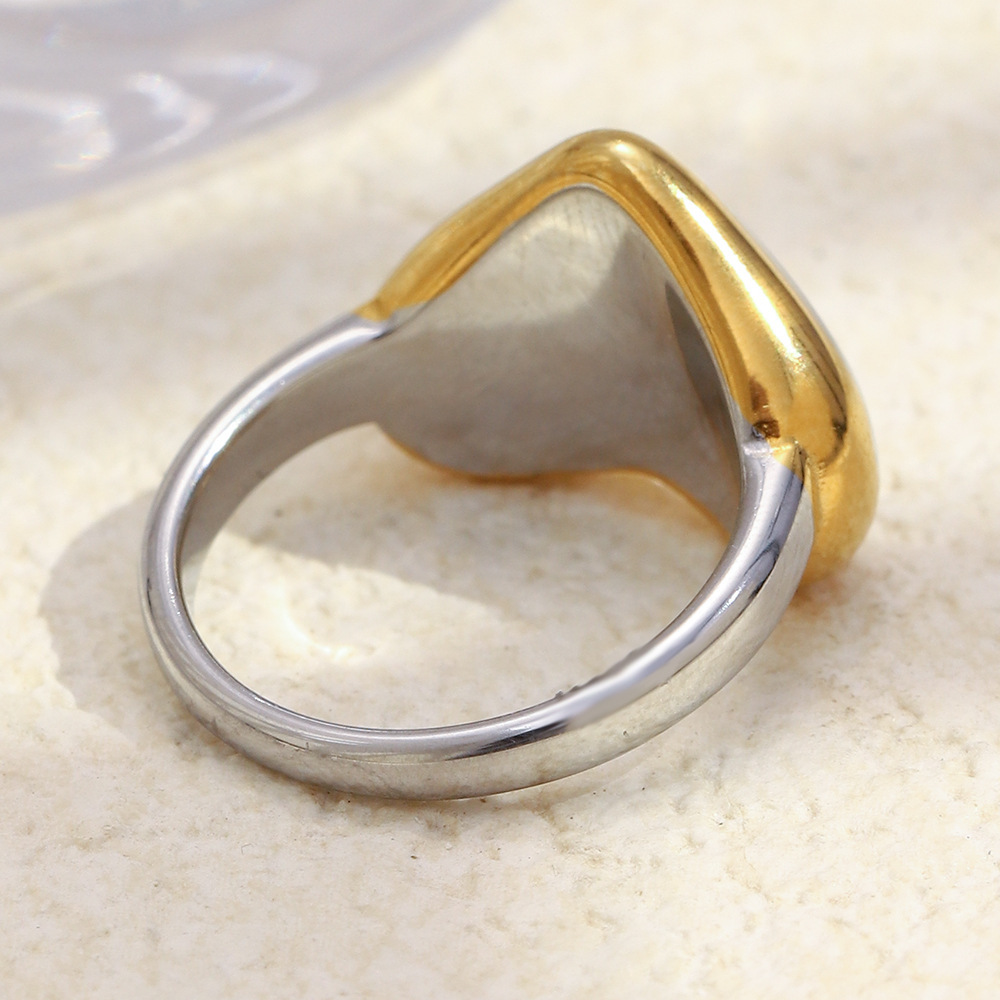 Bague En Forme De Cœur, Étanche, En Acier Inoxydable Doré Et Argenté Image3