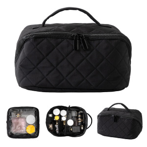 Trousse De Maquillage Unie, Simple, À Plusieurs Compartiments Et Grande Capacité h5