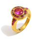 Bague en or sertie d'un zircon coloré à facettes rondes./numéro 6 