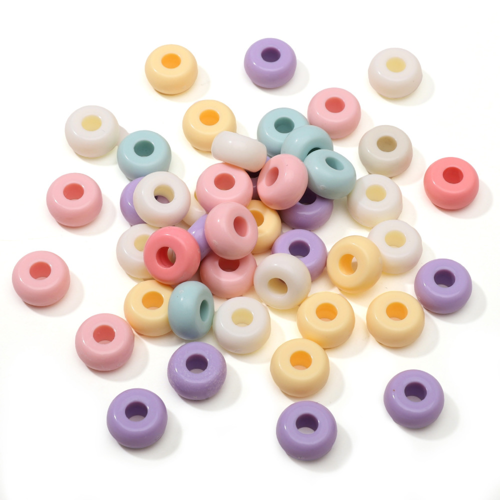 Perles D'Espacement Rondes Mignonnes En Acrylique De La Série Simple