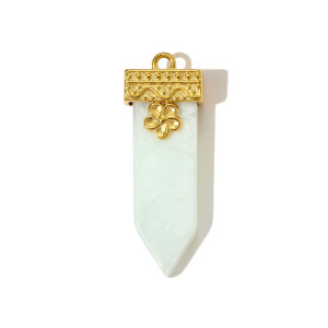 Pendentifs Pour Femmes En Acrylique Simple De Forme Irrégulière, Acier Titane Couleur Or h5 
