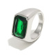 Bague simple en diamant carré - argent-vert/numéro 6 Image4