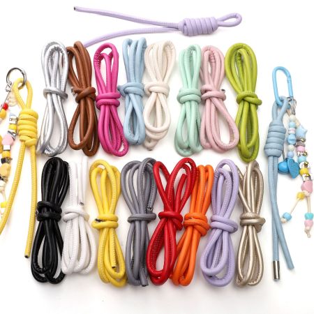 Corde à breloques colorées en PU pour sac femme à faire soi-même