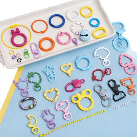 Maillons et connecteurs en alliage de couleur unie, série simple à faire soi-même