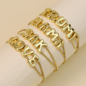 Bracelets À Breloques En Cuivre Avec Lettres Tendance h5 Image2