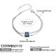 Bracelet E309 - Acier et zircon bleu 17+5 cm Image11
