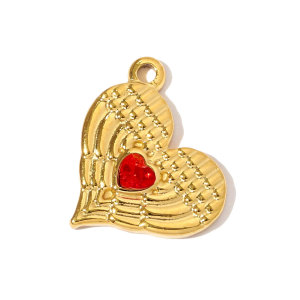 Pendentifs De Luxe Rétro En Forme De Cœur, En Acier Titane Doré Et Zircon Pour Femmes h5 