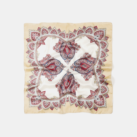 Bandana rétro en tissu imitation soie à motif floral