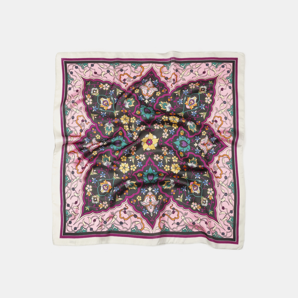 Bandana Rétro En Tissu Imitation Soie À Motif Floral Image2