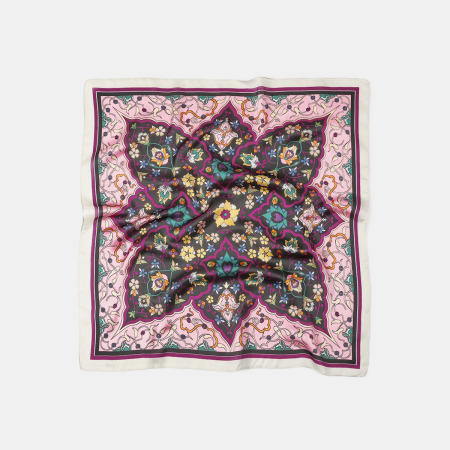 Bandana rétro en tissu imitation soie à motif floral 2