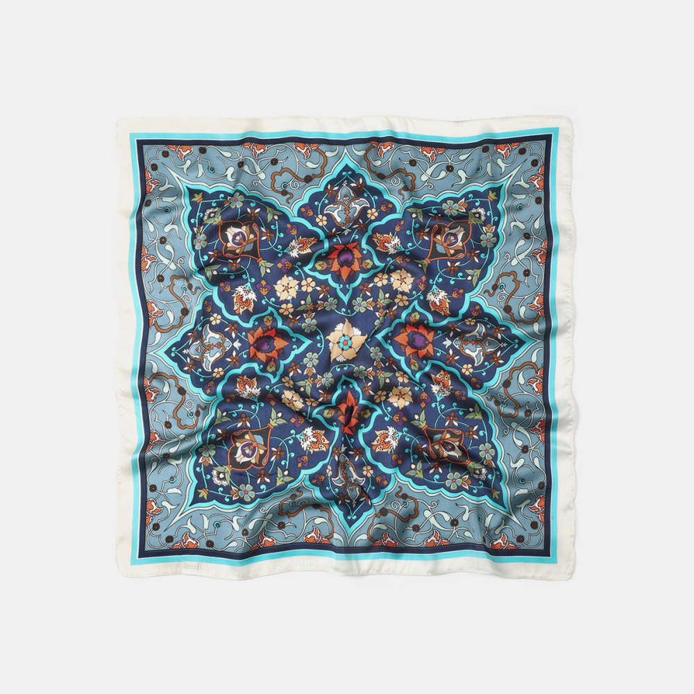 Bandana Rétro En Tissu Imitation Soie À Motif Floral Image3