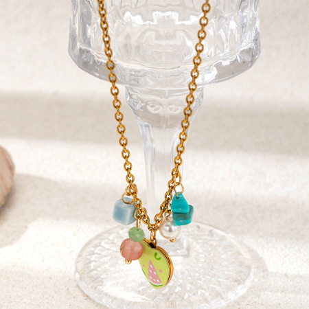 Collier pendentif cœur en acier inoxydable étanche couleur or