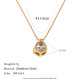 Collier pendentif ovale en zircon à bords torsadés - or et blanc