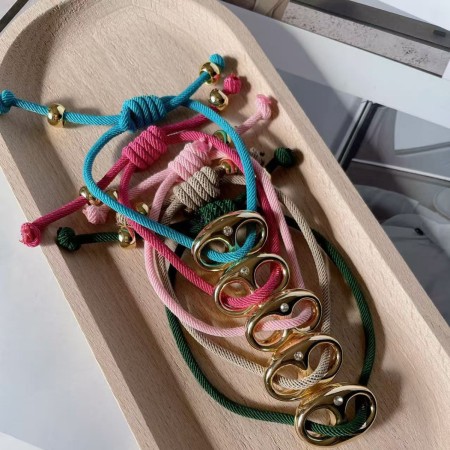 Bracelets tressés en alliage coloré de forme irrégulière pour femmes 2