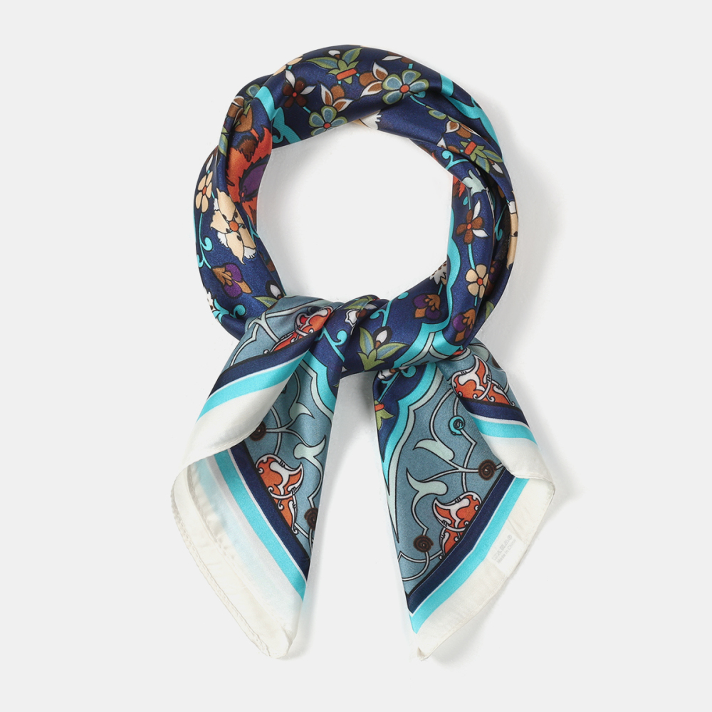 Bandana Rétro En Tissu Imitation Soie À Motif Floral Image4