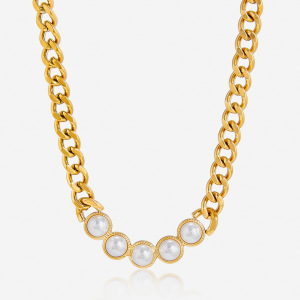 Colliers À Maillons Pour Femmes Daily Bold Chain En Acier Inoxydable, Imperméables Et Anti-Ternissement, Couleur Or h5 