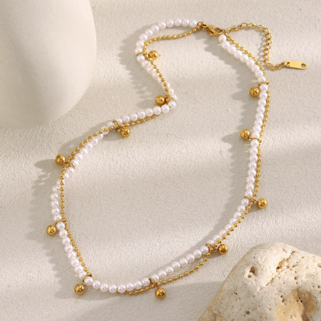 Collier élégant en perles d'imitation 2
