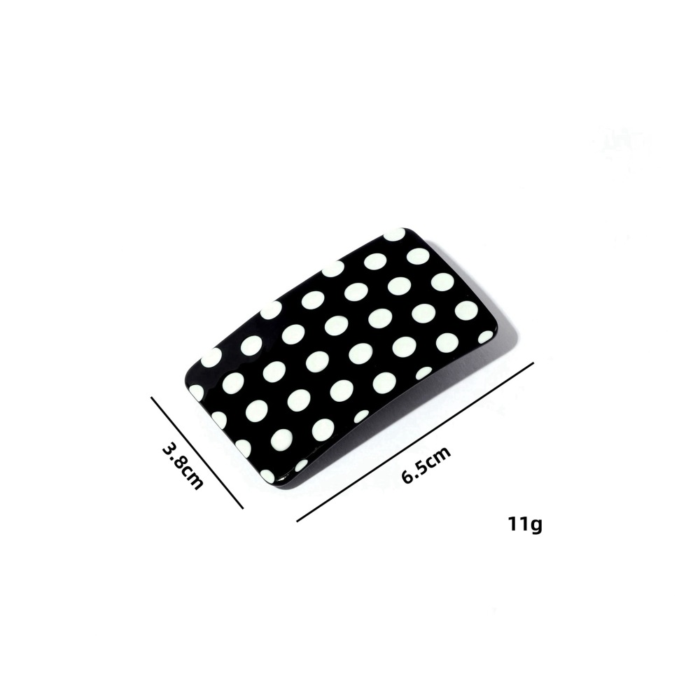 Pinces À Cheveux Rectangulaires Minimalistes À Pois En Acétate Pour Femmes Image4