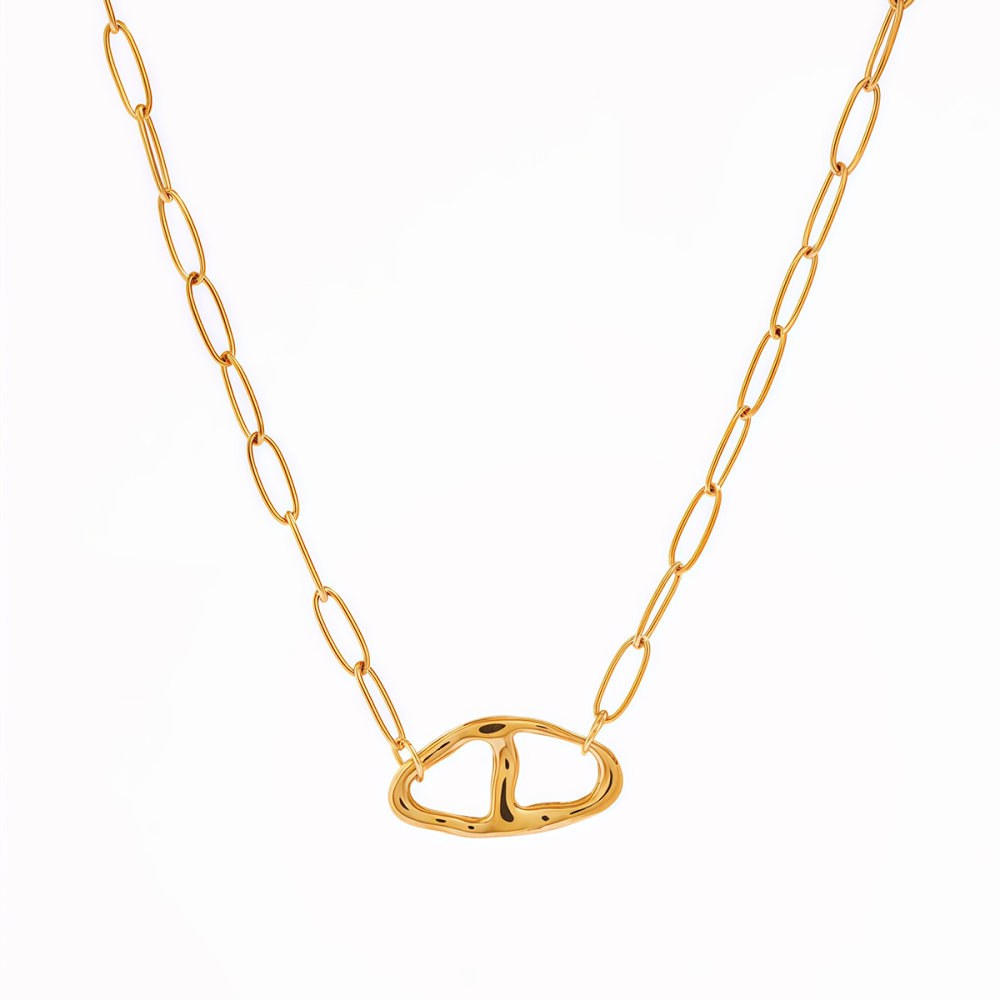 Ensembles De Colliers Pour Femmes Simple Series Daily Irregular Shape En Acier Inoxydable Étanche Couleur Or
