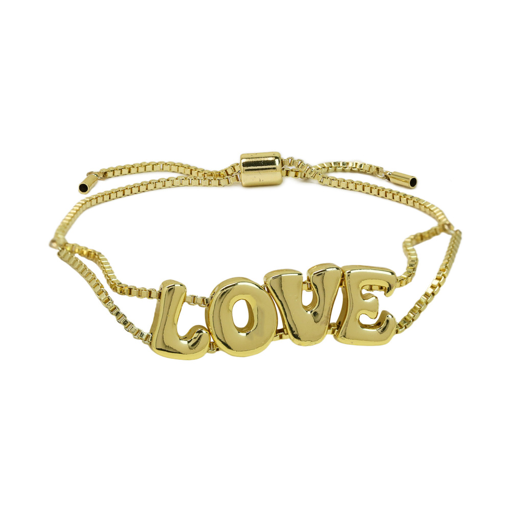 Bracelets À Breloques En Cuivre Avec Lettres Tendance Image2