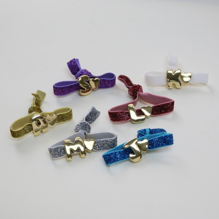 Bracelets tressés en cuivre pour femmes avec lettre brillante 2