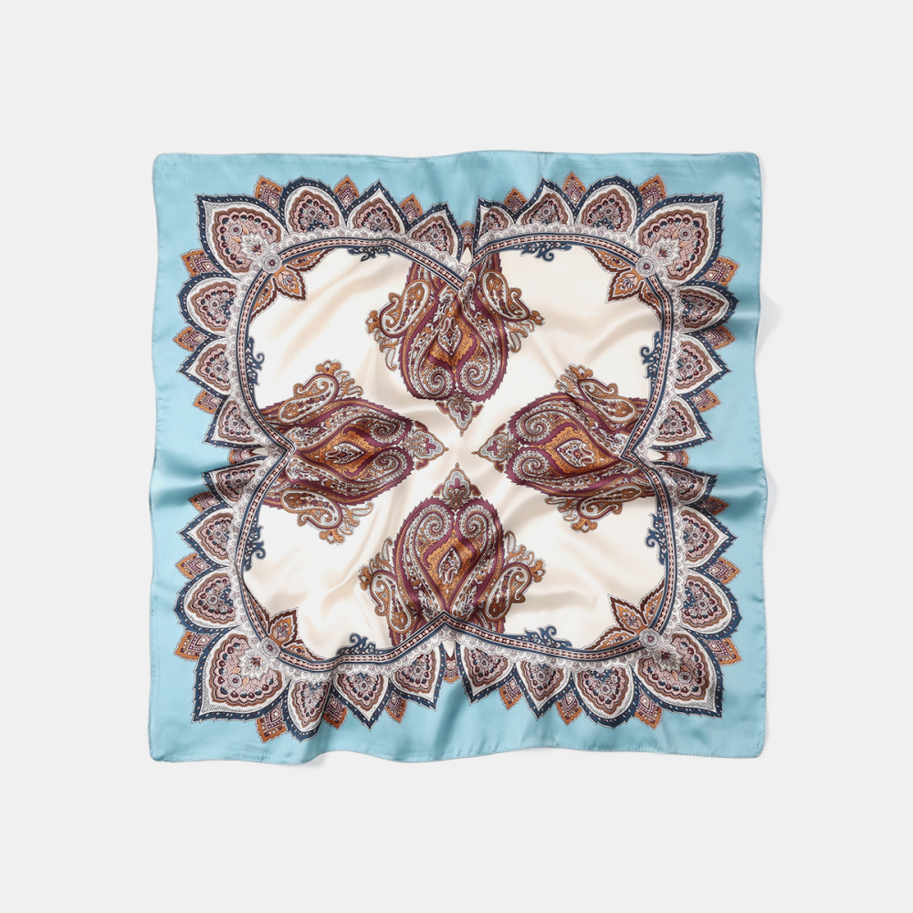 Bandana Rétro En Tissu Imitation Soie À Motif Floral Image3