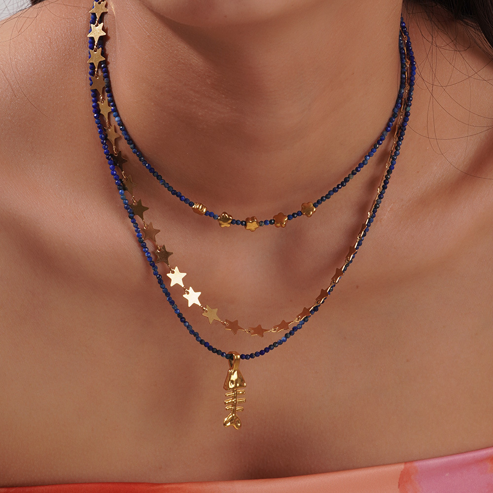 Colliers De Perles Légers En Acier Titane Couleur Or, Motif Étoile De Mer, Pour Femmes Image4