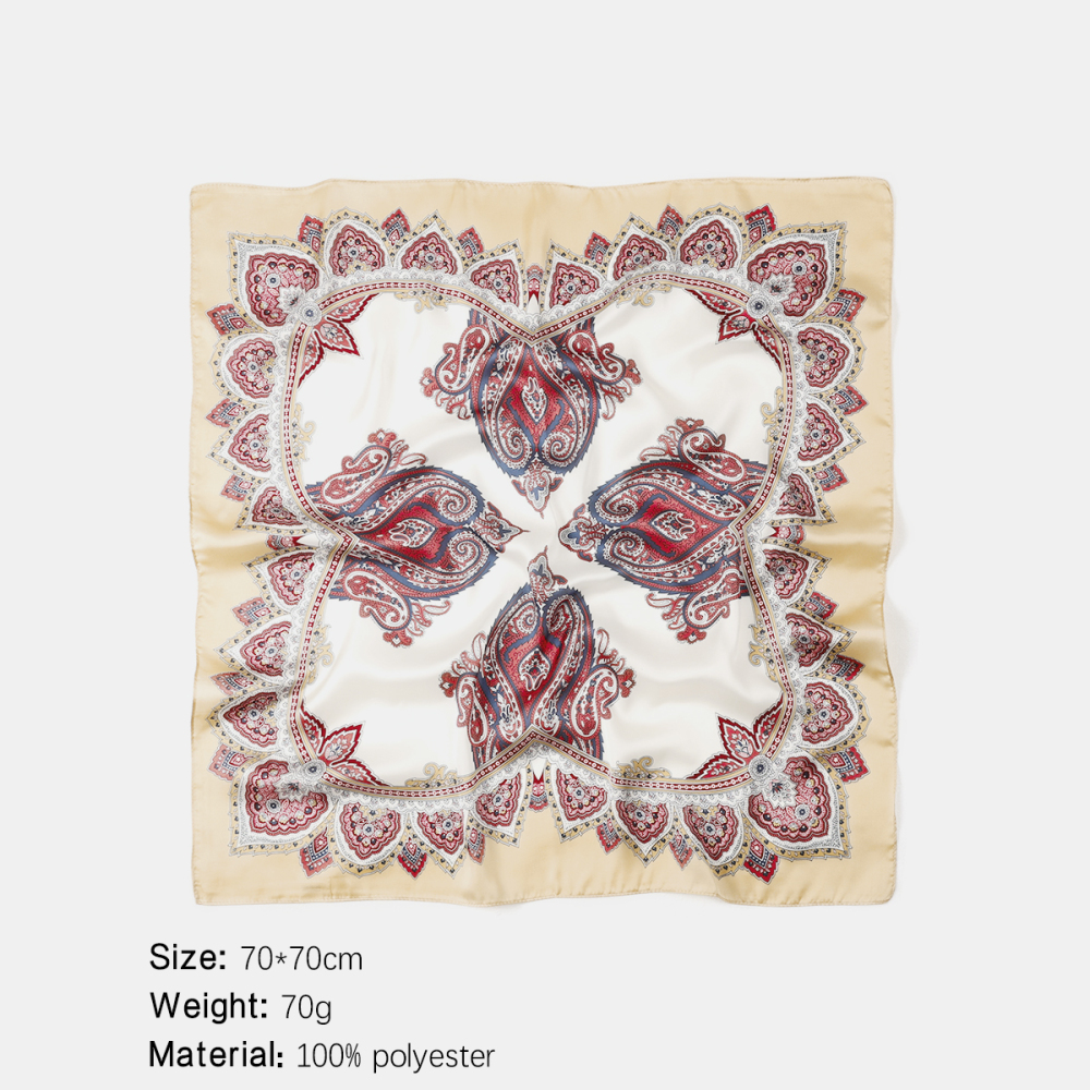 Bandana Rétro En Tissu Imitation Soie À Motif Floral 