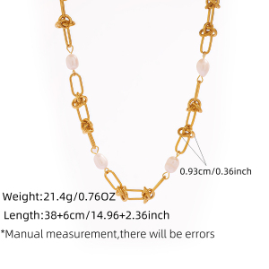 Colliers À Maillons Pour Femmes, Collection Simple Series Daily Chain, En Acier Inoxydable Étanche, Couleur Or h5 Image2