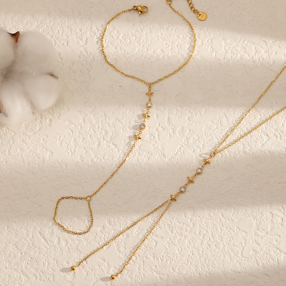 Colliers Pendentifs Luxueux Pour Femmes, En Acier Inoxydable Étanche, Couleur Or h5Image3