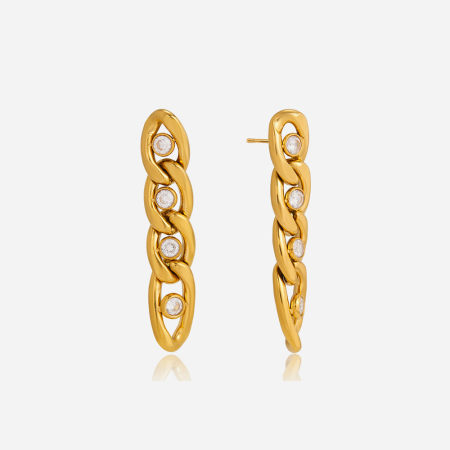 Boucles d'oreilles pendantes modernes pour femmes, en acier inoxydable, étanches, couleur or.