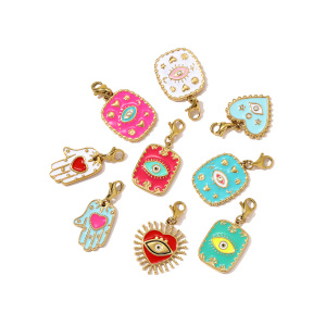 Pendentif Femme Œil De Diable Vif, Pince Mousqueton En Acier Titane Couleur Or, À Faire Soi-Même h5 Image5